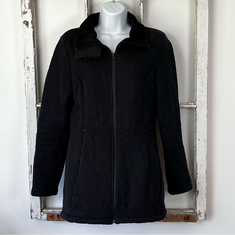 The North Face Caroluna quilted jacket black fleece lined full zipper